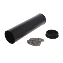 2X Professional Stainless Steel Cylinder Sand Shaker Rhythm Musical Instruments Percussion for Band Accompaniment,Black
