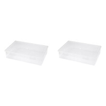 2X Plastfilorganiserare Transparent Fyrkantig Förvaringslåda Förvaringslåda Filförvaringslåda M