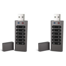 2X Sicheres USB Laufwerk, Volkcam 32GB Verschlüsseltes USB Flash Laufwerk Hardware Passwort Erinnerung Stick mit Tastatur U Disk Flash