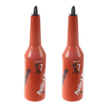 2X Flair Bartender Bartending Practice Bar Pub Bottle Wine Cocktail Shaker - Red