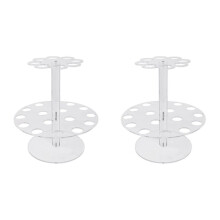 2X Double Layers 24 Holes Ice Cream Cones Holder Stand Decoration Baking Cupcake Display Stand Holder
