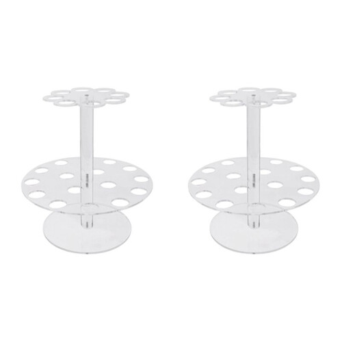 2X Double Couches 24 Trous Porte-CôNes de CrèMe GlacéE Support DéCoration Cuisson Support de PréSentoir de Cupcake