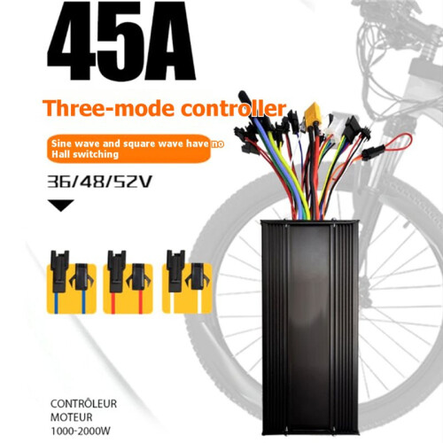 36V 48V 52V E-Bike Controller 45A 1000W 1500W 15-Tube Three Mode Controller Sine Wave Square Wave Switching Controller 2