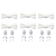 Lacets extensibles en Polyester, 3 paires, avec attaches Ă -Blanc