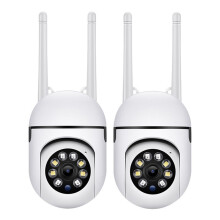 2X ÜBerwachungskameras für Den AußEnbereich, 2,4-GHz-WLAN-Kameras für die Sicherheit zu Hause, 1080P-Dome-ÜBerwachungskameras mit 360-Ansicht,