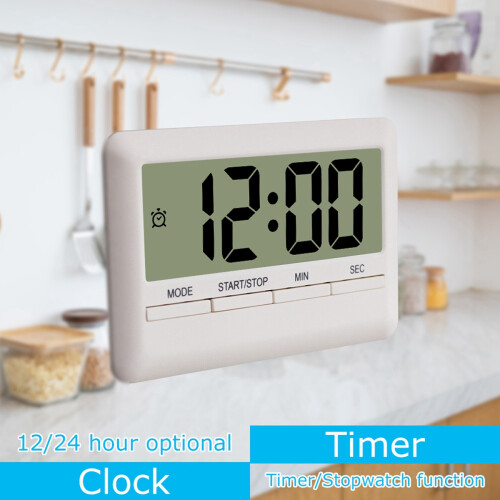 Digital Timer Large  Alarm Clock Manual Countdown Magnetic Watch Electronic Cooking Shower Study Stopwatch Kitchen
