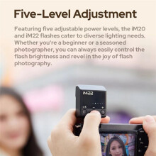 IM20 Camera Flash Light with Hot Shoe Mount  Portability Design for Photography 5 Level Adjustment