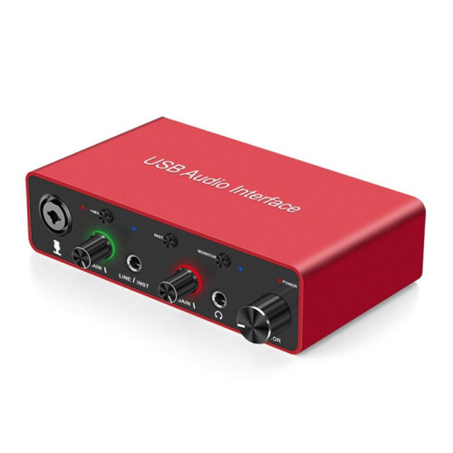 192KHz USB Audio Interface Placa de Som XLR Interface Studio para Podcast Recording Equipment Professional