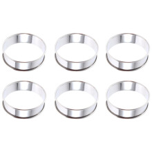 6 Pieces Muffin Tart Rings Double Rolled Tart Ring Stainless Steel Muffin Rings Metal Round Ring Mold for Food Making
