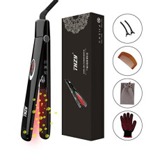 THZY Professional Infrared Hair Straighteners 1 Inch Temperature Control Negative Ion Automatic Protection Travel Case