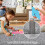 Textured washable hallway runner rug, neutral grey, 2 ft x 3