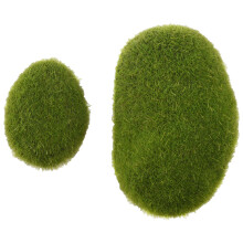 20 Pieces 2 Sizes Artificial Moss Rocks Decorative Faux Green Moss Covered Stones