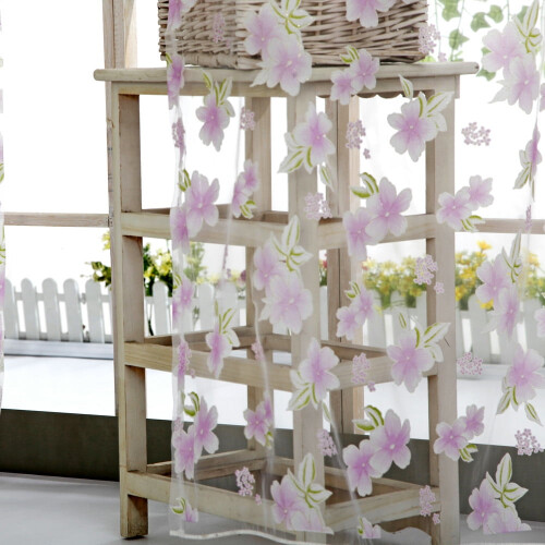 Flower Sheer Curtain Tulle Voile Valance 1 Panel 2