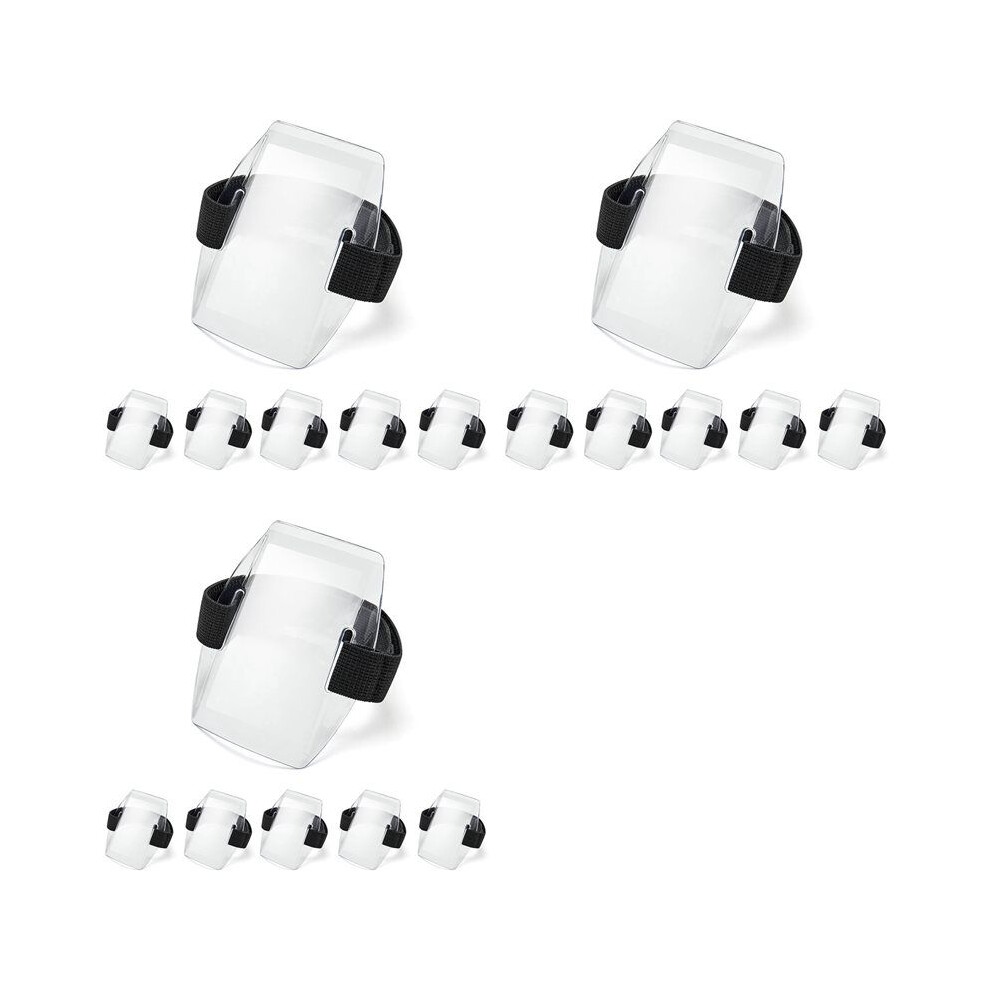 Arm Badge Holder - 18Pcs Armband Id Card Holder Waterproof Armband Badge With Adjustable Elastic Strap 4714039233792