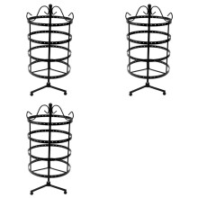 3X 144 Löcher Runder Rotierender Schmuck Ständer Schwarze Metall Ohrringe Halter Veranstalter Ständer Gestell