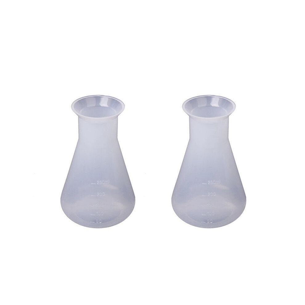 2X Plastic Transparent Laboratory Chemical Erlenmeyer Flasks Container Bottle - 250 Ml 6031394902735