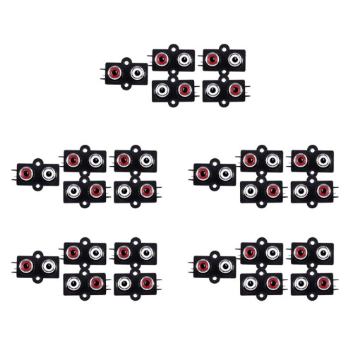 25pcs PCB Mount 2 Position Stereo Audio Video Jack RCA Female Connector