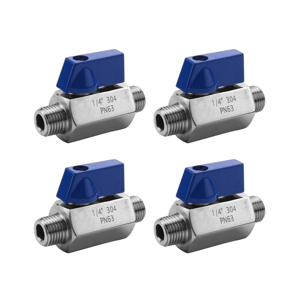 4X Stainless Steel Valve - 1/4 Inch Npt Thread Male Small Valve (1/4Inch Male&Male) 4712070386859