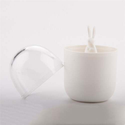 2X Cotton Swab Holder, Small Q-Tips Toothpicks Storage Organizer (Rabbit) 1