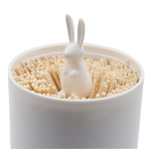 2X Cotton Swab Holder, Small Q-Tips Toothpicks Storage Organizer (Rabbit) 2