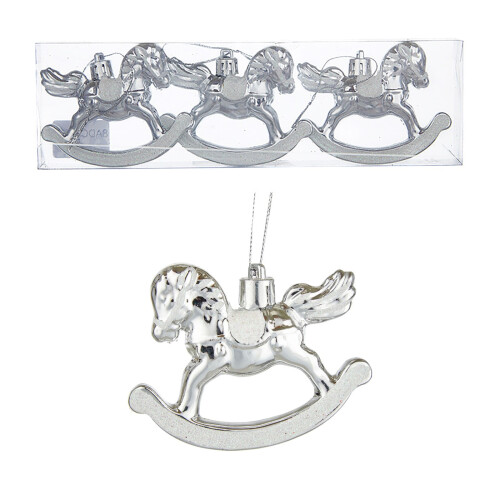 Staron Christmas Carousel Hanging Ornaments, Silver, 6 pcs 1