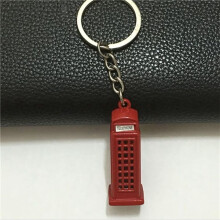 10X Vintage Telephone Booth British Miniature London Car Key Ring Keychains Diecast Keychain Gift for Women Girls