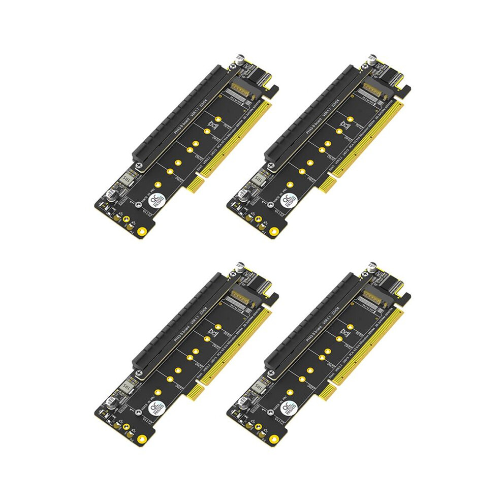 4X Dual Nvme Pcie Adapter, Pcie 4.0 X16 To Dual Nvme & 1X More Pcie X16 (X8 Signal) Adapter For M.2 Nvme Ssd Adapter 4713492618849
