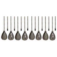 8 Pack Bronzed Ceiling Fan Pull Chain Extension, Classic Drop Shaped Pendant Pull Chains for Ceiling Fans and Lights