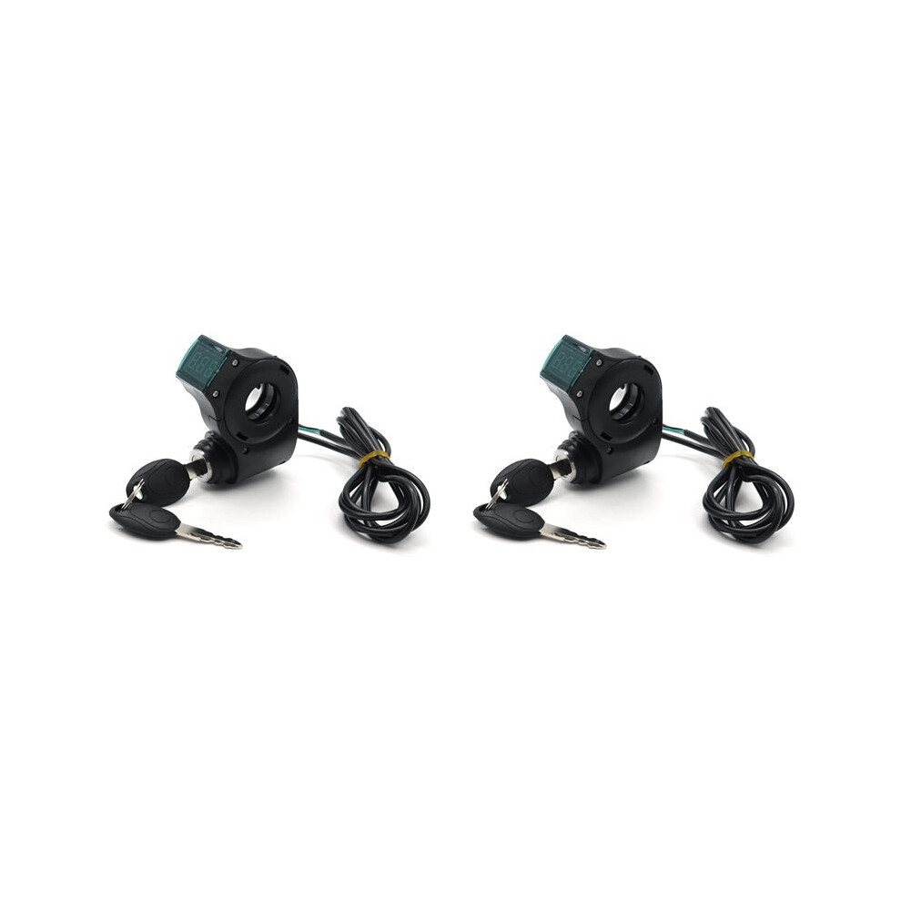 2X E-Bike Ignition Lock Key Thumb Throttle Voltmeter Digital Voltage Display For M4 M365 Universal 4713332049284