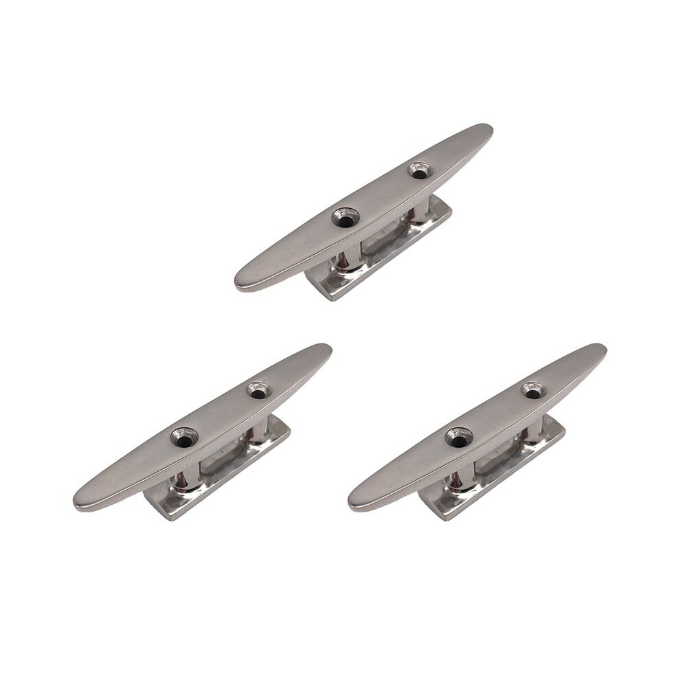 3X 316 Stainless Steel Polished Combo Mooring Cleat 2 Hole Hardware Boat Cleats For Marine Boat Deck Rope Tie Yacht 4712893037778