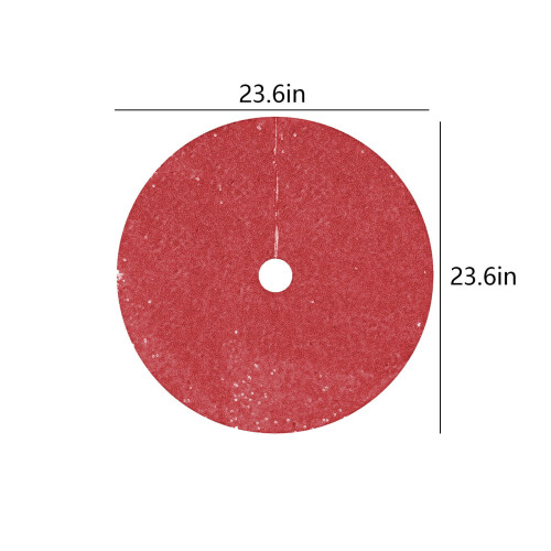 Roter Pailletten-Samt-Weihnachtsbaumrock, 61 cm 2
