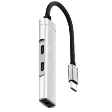 DAC Audio 3.5 Adapter Type-C HUB Splitter for Converting Mobile Phones Tablets to Digital Analog Audio Conversion C