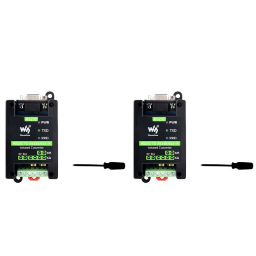 2X Waveshare RS232 to RS485/422 Active Digital Isolated Convenient and Practical Female Interface Serial Converter