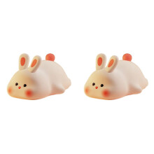 2X Kaninchen-Nachtlicht, Süße Silikonlampe, Dimmbarer Leuchtender Hase, Nachtlampe, Wiederaufladbares Hasen-Nachtlicht, Nachttischlampe