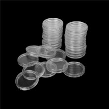 500Pcs 21mm Round Clear Plastic Coin Holder Capsules Box Storage Clear Round Display Cases Coin Holders