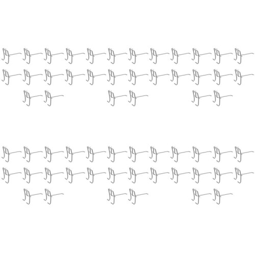 60 Pcs 3.9inch Long White Metal Store Grid Wall Bracket Display Hooks