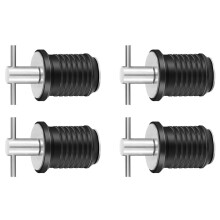 4X Ablassschraube für Marineboote mit T Griffschraube, Verstellbare Gummi Deck Ablassschraube, Silber, 19 mm