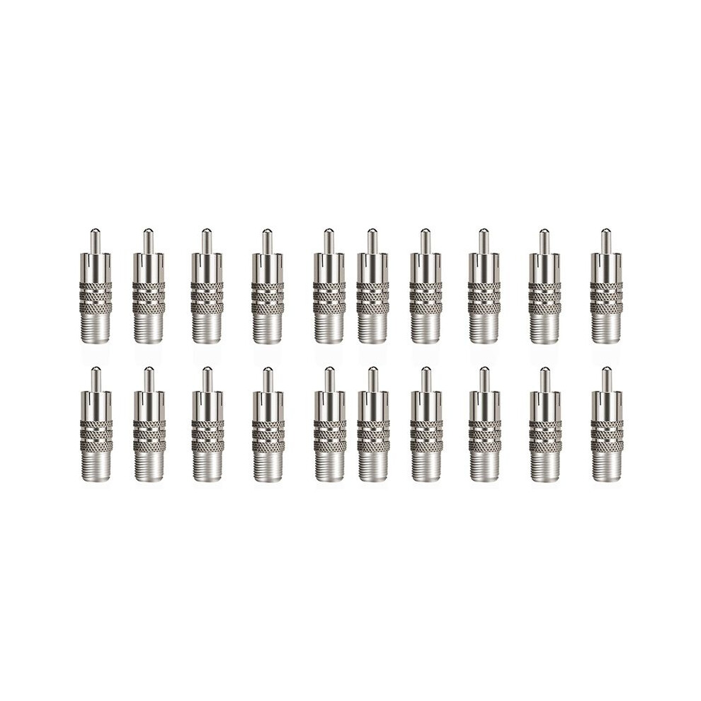 20 Pcs F Type Female To Rca Male Coaxial Cable Adapter, Straight Coupler Adapter Connector For Video Audio 4711824192067