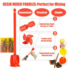 Resin Mixer Paddles, Epoxy Mixer Attachment voor Drill, Herbruikbare Paint Stirrer Drill Attachment (4 Stuks)