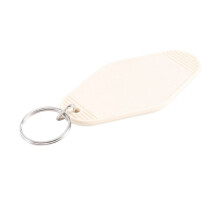 72 Pcs Vintage Motel Keychain DIY Blank Hotel Keychains Heat Transfer Blank Keychains Bulk Sublimation (Beige)
