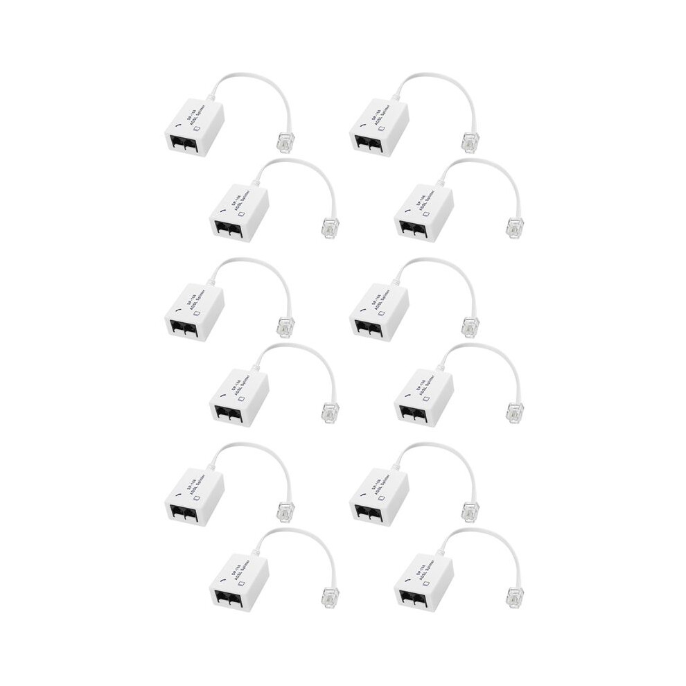 12Pcs Dsl Filter Splitter Adsl Splitter For Phone Male To 2 Female Rj11 6P4c/6P2c Telephone Modem Converter Adapter 6032605949983