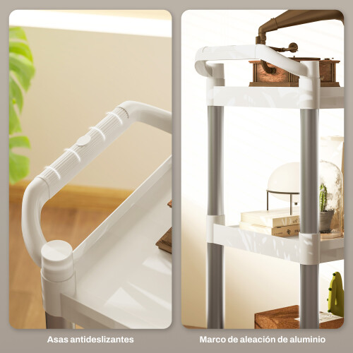 Homcom Carrito Auxiliar Blanco 88 x 44 x 93 cm 2
