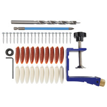 Pocket Hole Jig Kit, Pocket Hole Drill Guide Jig Set for 15 Angled Holes, for Woodworking Angle Drilling Holes A