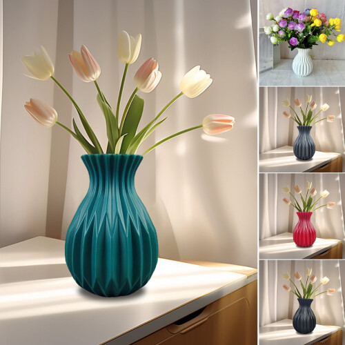 Vaso de flores elegante em camadas, de plástico, 17 cm 2