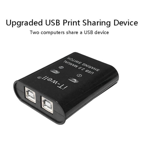 5X IT-Well USB Printer Sharing Device, 2 in 1 Out Printer Sharing Device,Black 1