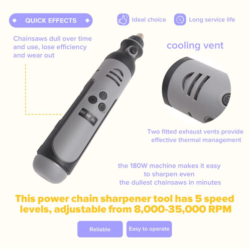 Cordless Chainsaw Sharpener, Electric Handheld Chainsaw Sharpening Kit, High Speed Chainsaw Sharpening Tool
