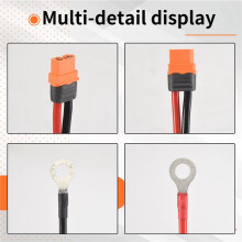 12AWG XT60i Female to O Ring Connector with Tinned Wire,for RC Battery Solar Portable Power Power Station & Solar Pane