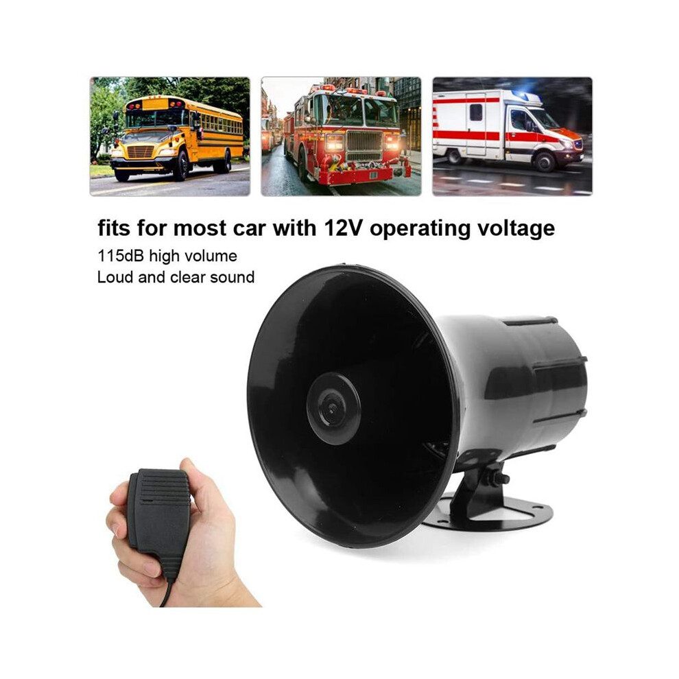 2X 12V Siren Speaker 3 Tone Sound Volume Adjustment Vehicle Horn With Mic Loudspeaker Emergency Electronic 6033987396938