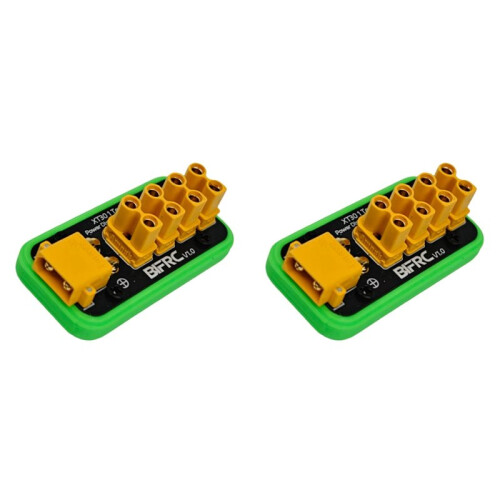 2X BIFRC 30A XT30 Port 1 to 4-Channel Power Distribution Board XT30 Plug Socket Module for RC Model Car/Vehicle/Boat