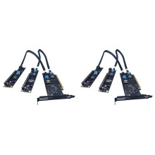 2X 2 Port SlimSAS 8i X2 to PCIe5.0 X16 Slot Adapter Card Kits SFF8654 Riser Card GEN5  Video Card GPU 6Pin Power